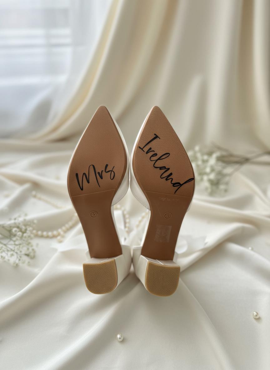 Mrs Shoe Decals Personalised Shoes For Wedding