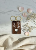 Personalised Heart Keychain Set - Couples Gift, Bestfriend Name And Date