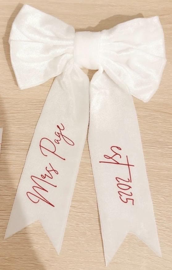 Custom Christmas Tree Bow: Personalized Wedding Decor